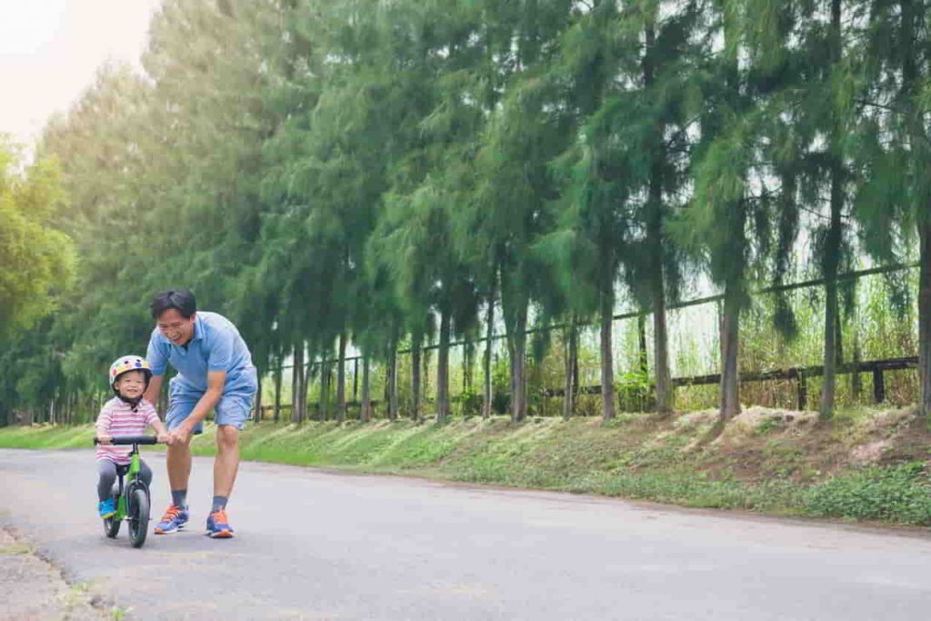 learning to ride a balance bike