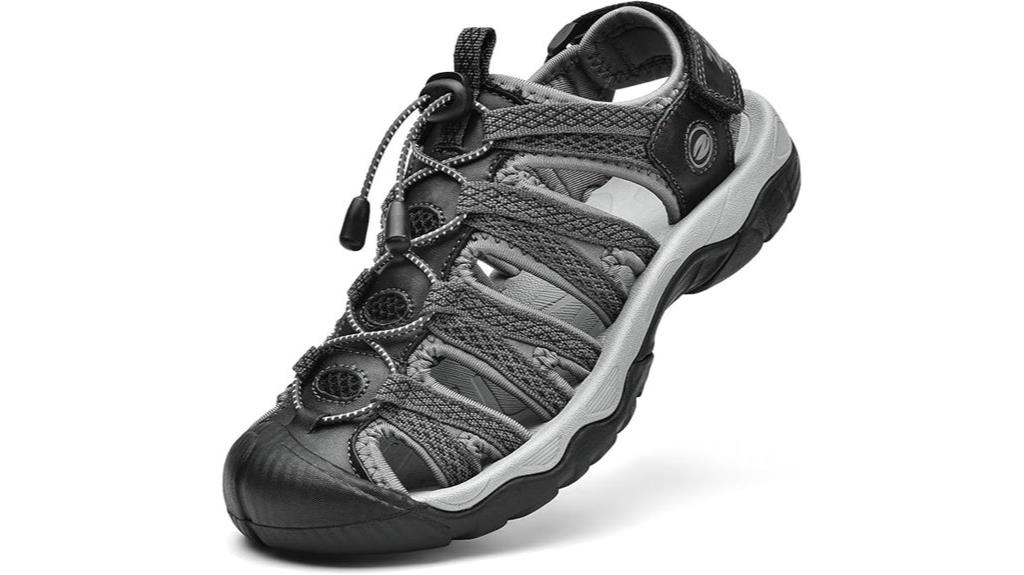 adjustable closed toe sandals