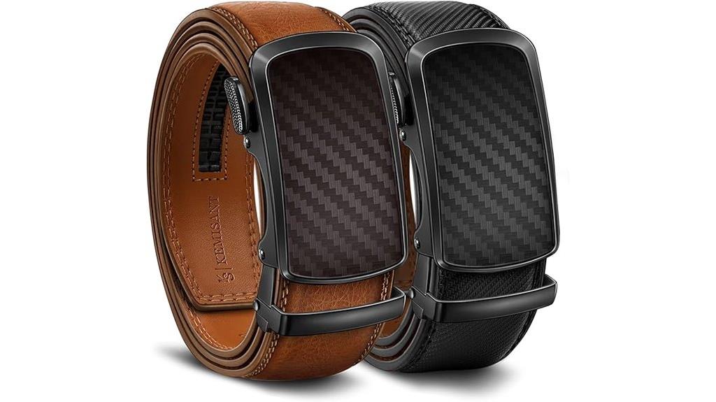 adjustable leather ratchet belts