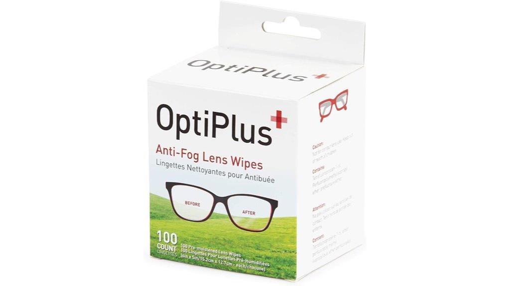 anti fog cleaning wipes included