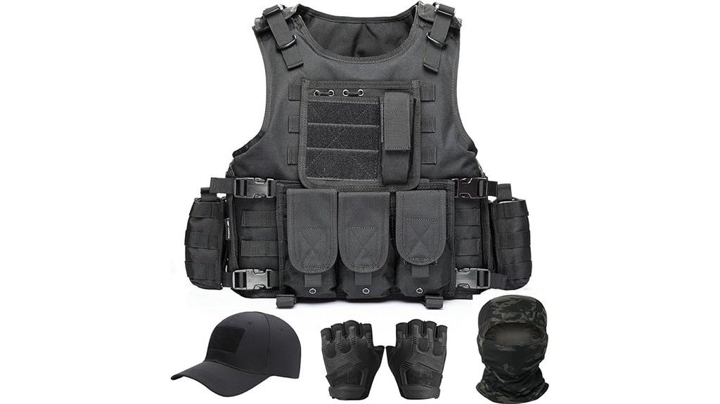 black molle airsoft tactical vest