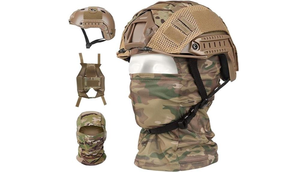 black tactical airsoft helmet