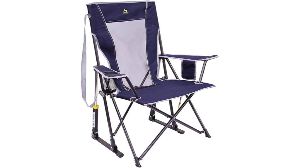 collapsible rocking chair blue