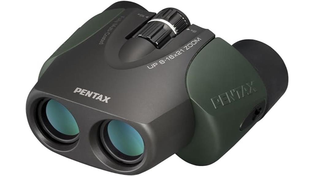 compact zoom binoculars pentax green