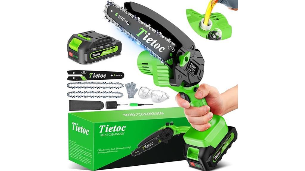 cordless handheld chainsaw with safety features