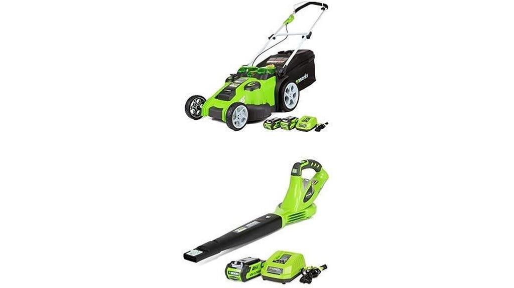 cordless lawn mower and blower combo