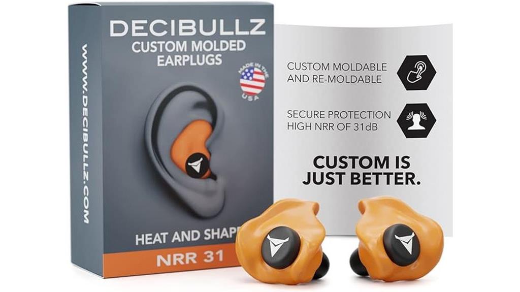 custom molded earplugs 31db nrr multi purpose hearing protection