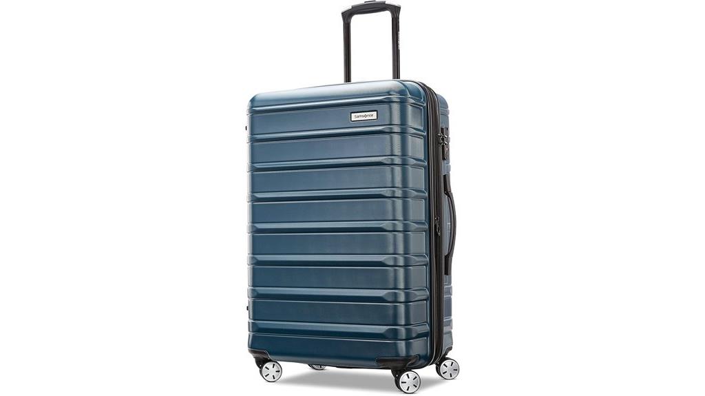 expandable teal luggage spinner