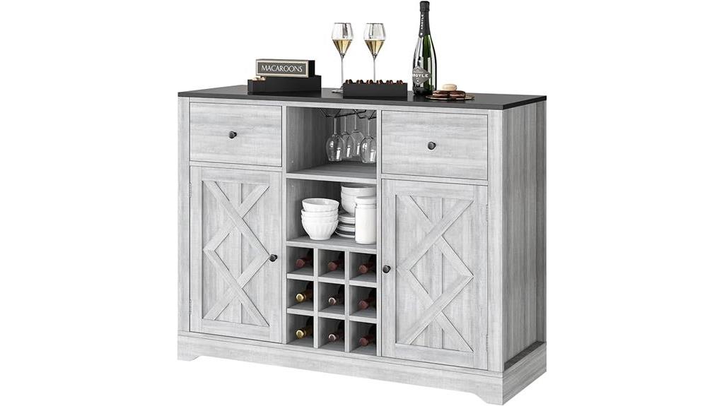 farmhouse buffet server with storage and removable wine racks