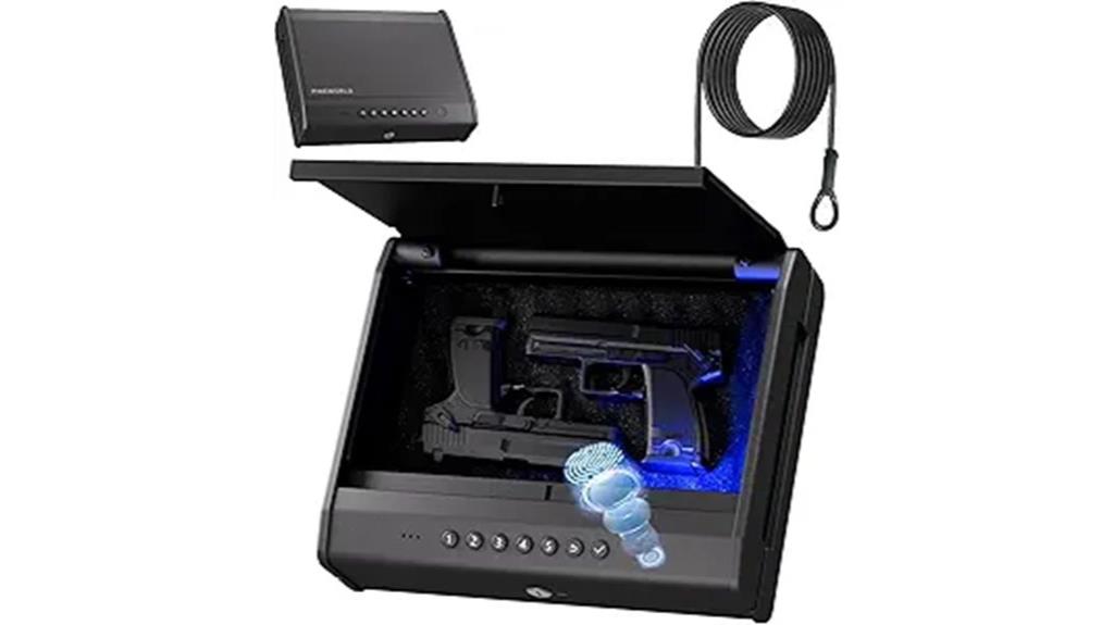 fingerprint enabled handgun safe