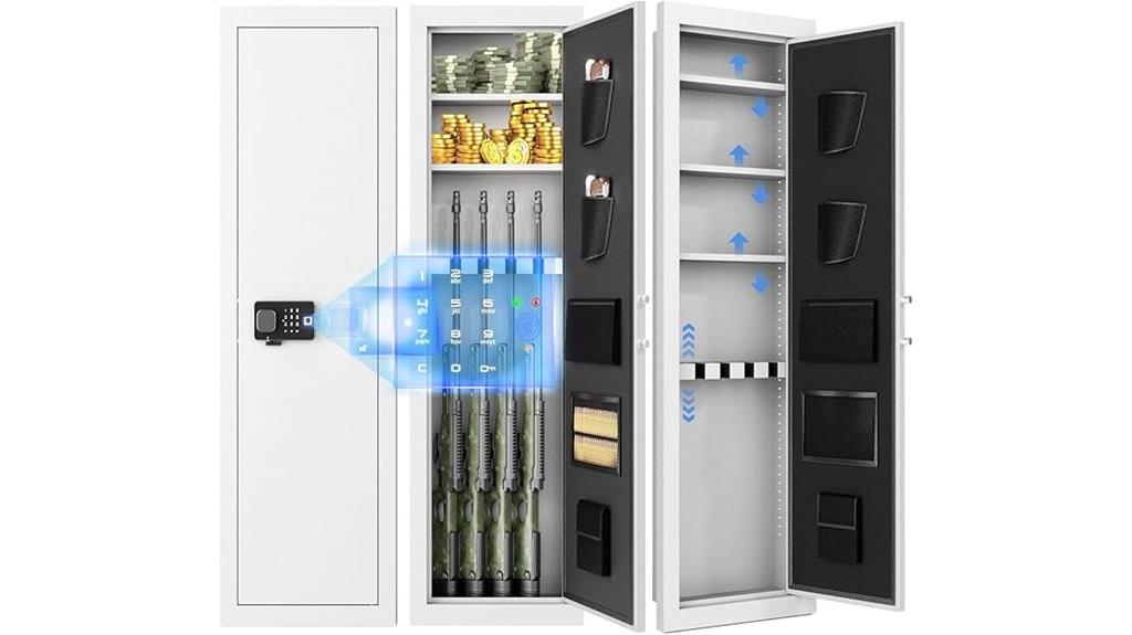 fingerprint locked wall gun safe
