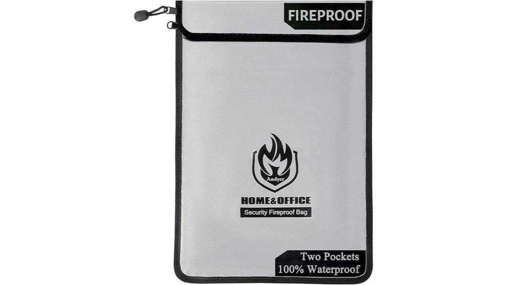 fireproof document storage bag