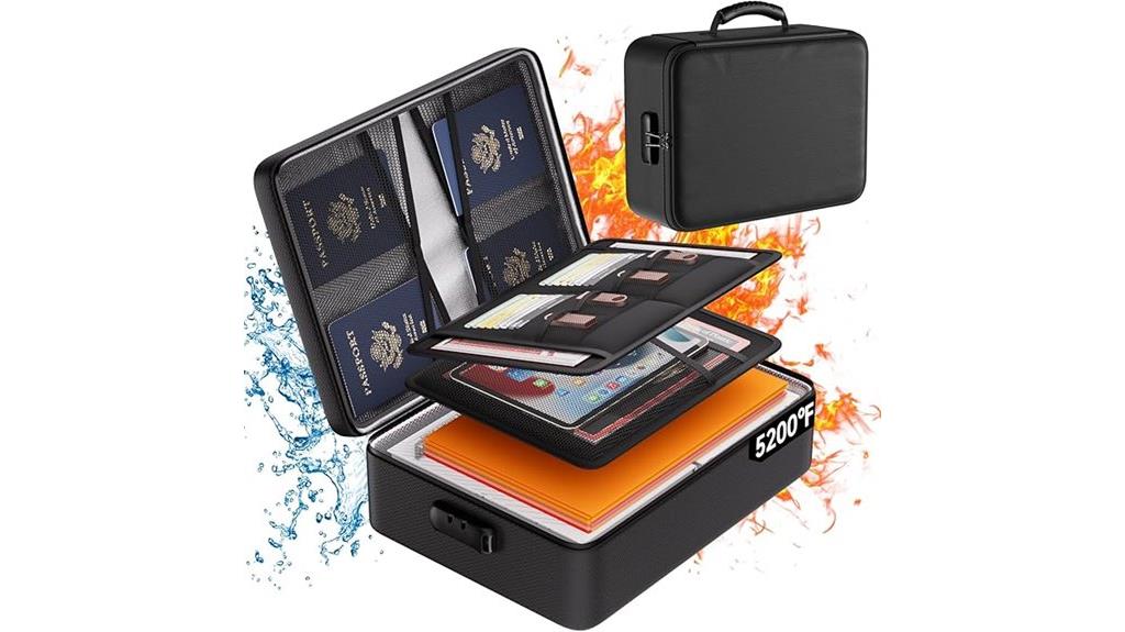 fireproof waterproof document organizer