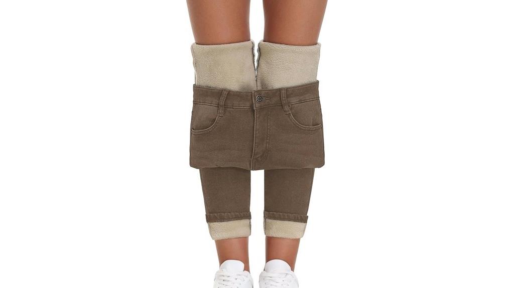 fleece lined high waisted jeans