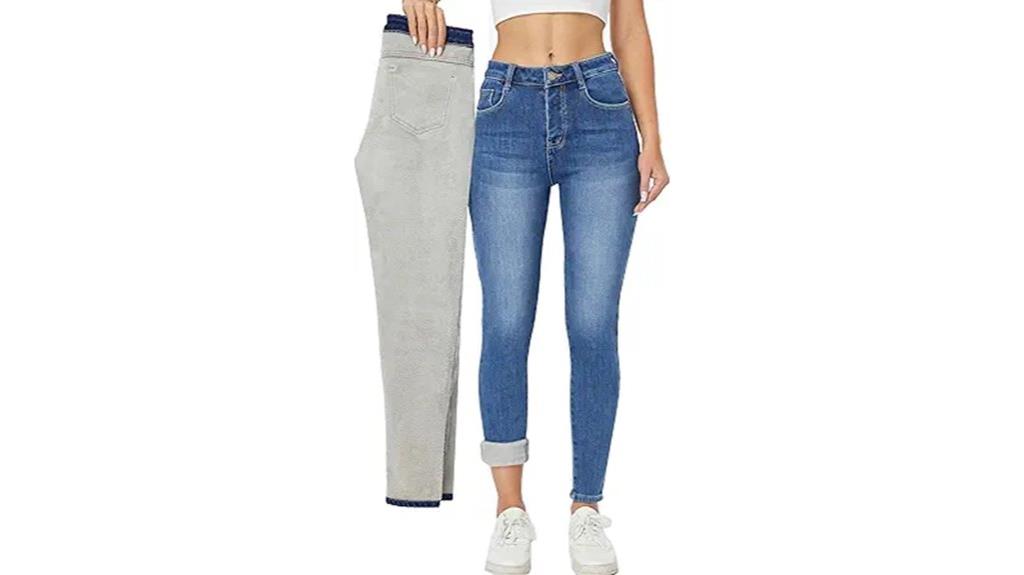 fleece lined thermal jeans
