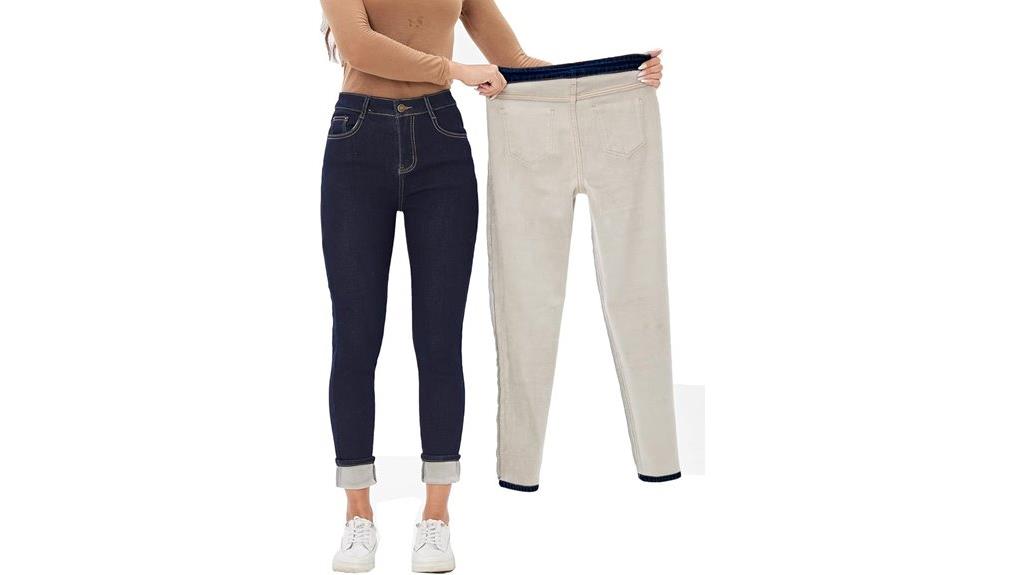 fleece lined winter jeans