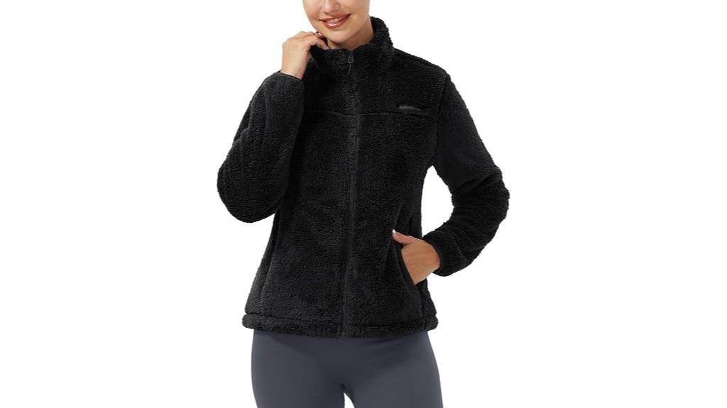 fuzzy fleece zip up jacket