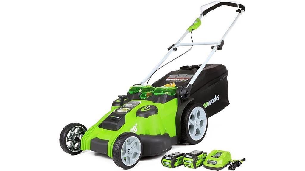 greenworks 40v cordless lawn mower with dual blade