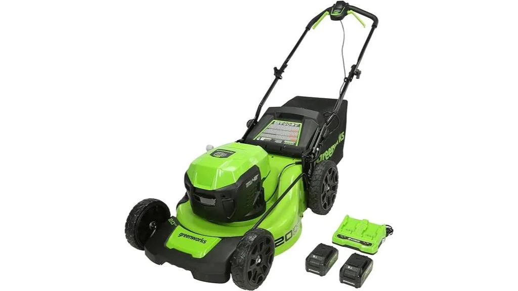 greenworks 48v brushless cordless lawn mower with led headlight