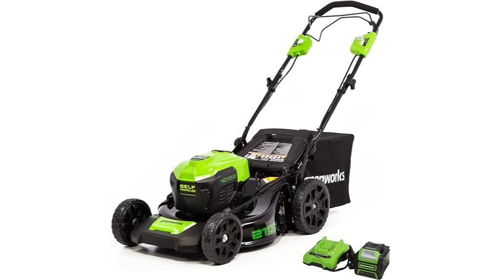 greenworks cordless self propelled lawn mower