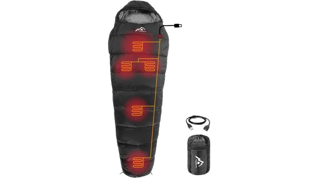 heated sleeping bag with usb power support