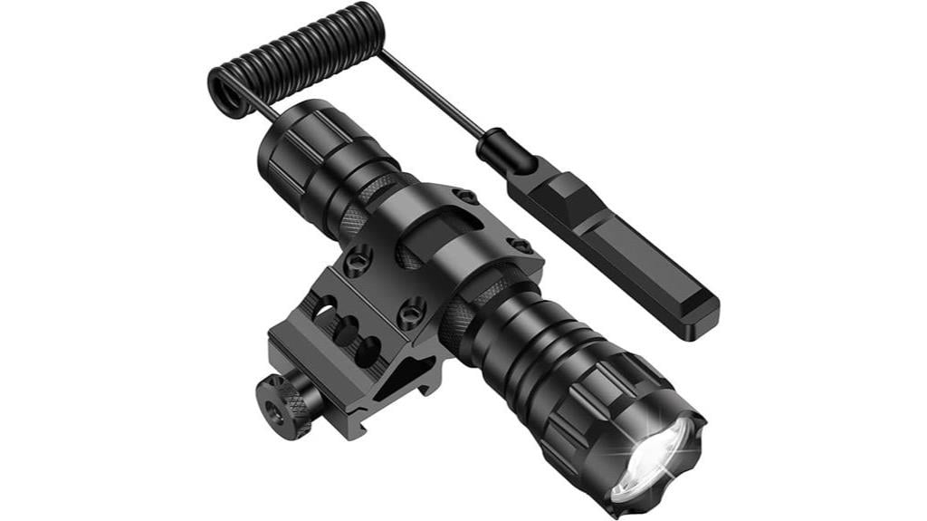 high powered picatinny flashlight with remote switch