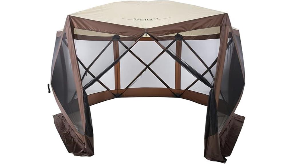 instant six sided camping shelter