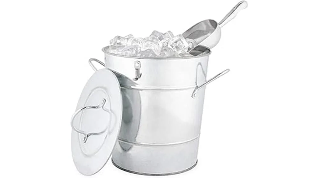 insulated ice bucket with lid and scooper