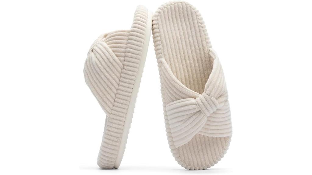memory foam bow slippers