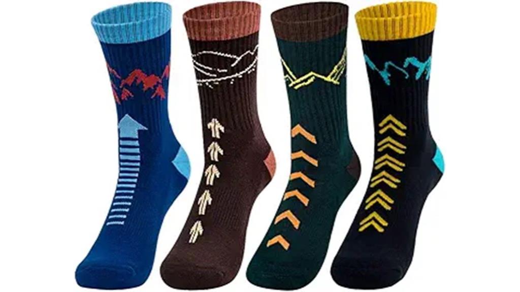 moisture wicking crew hiking socks