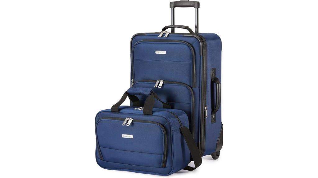 navy blue carry on luggage