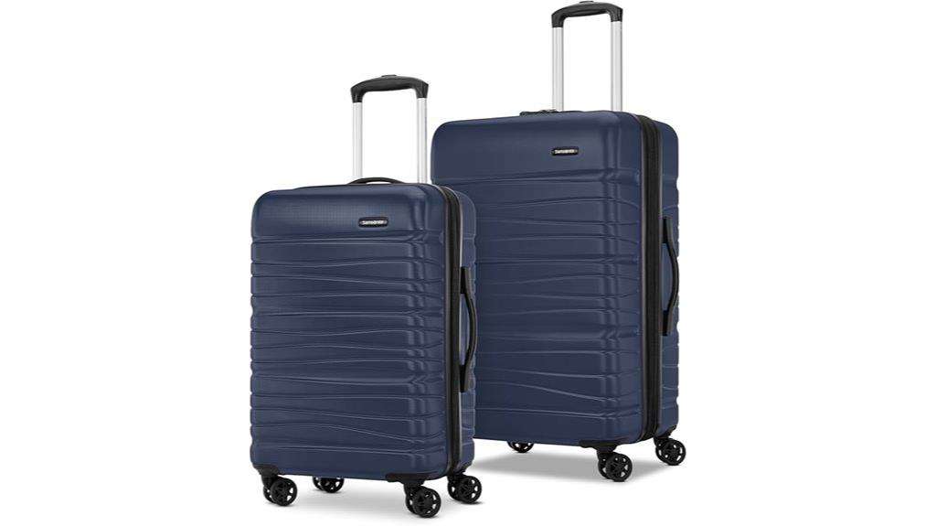 navy expandable luggage set
