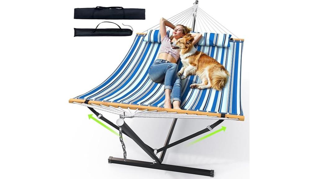 outdoor double hammock set