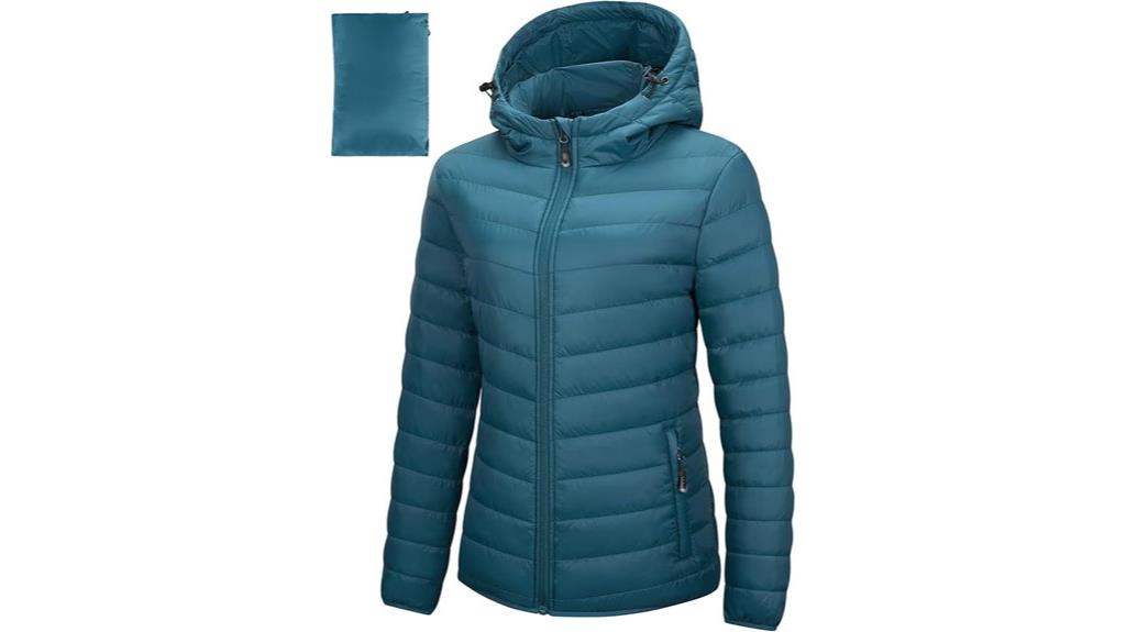 packable hooded puffer jacket