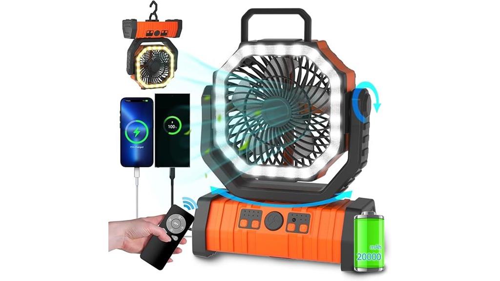 portable camping fan lantern