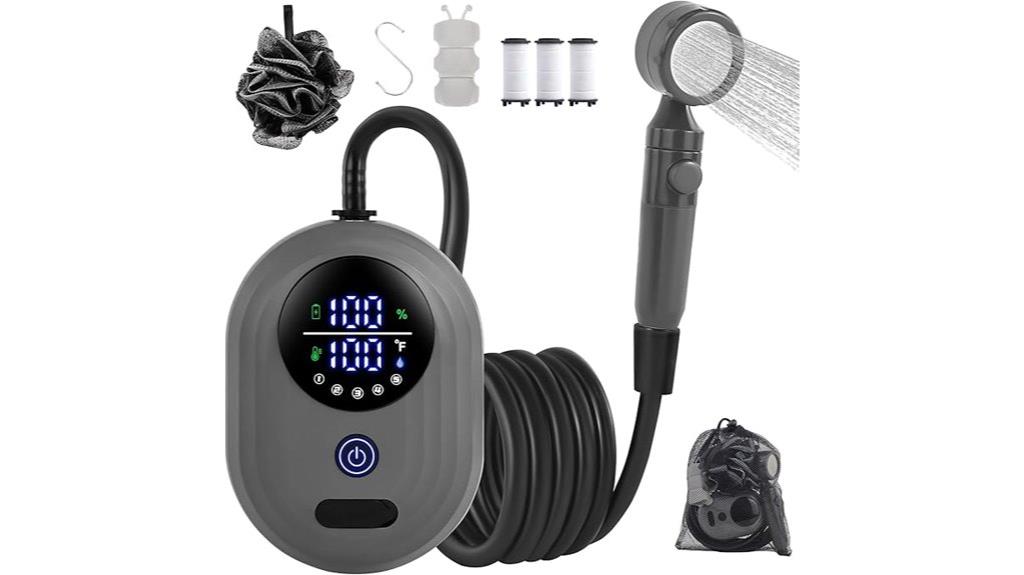 portable rechargeable camping shower