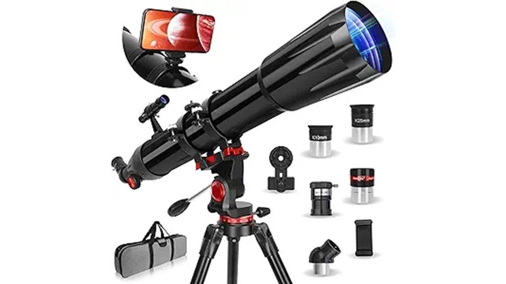 professional telescope with adapter