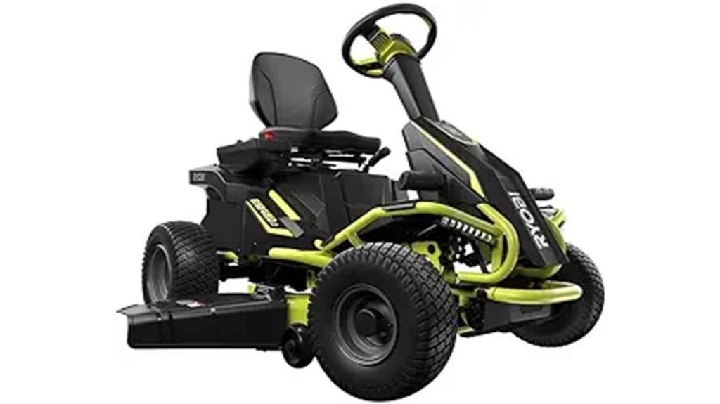 ryobi 38 100 ah battery electric riding lawn mower