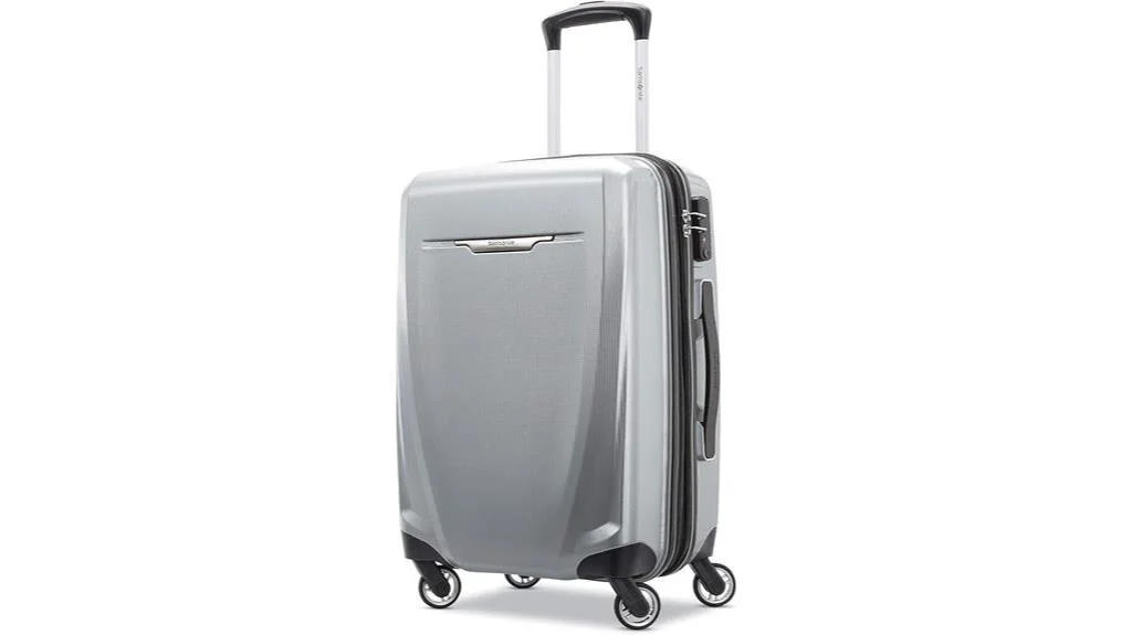 samsonite silver carry on luggage