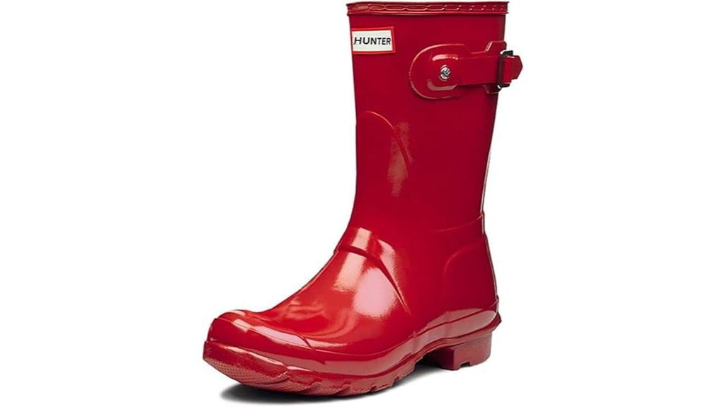 short glossy rain boots
