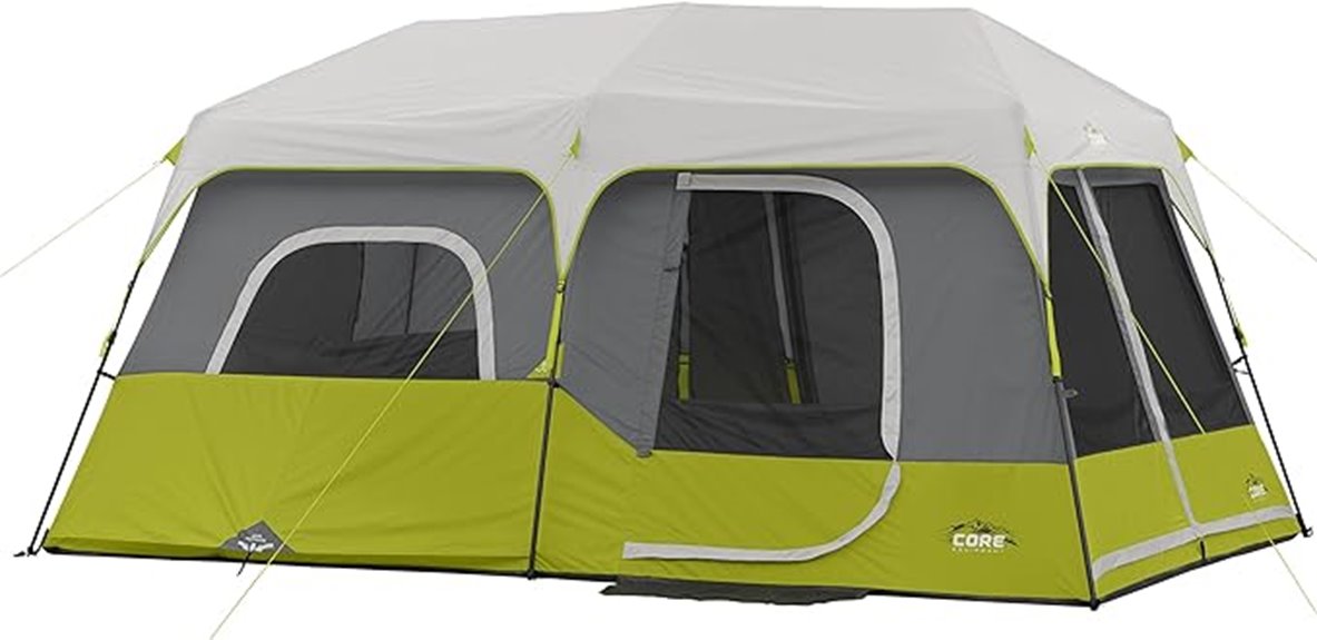 spacious green instant cabin tent