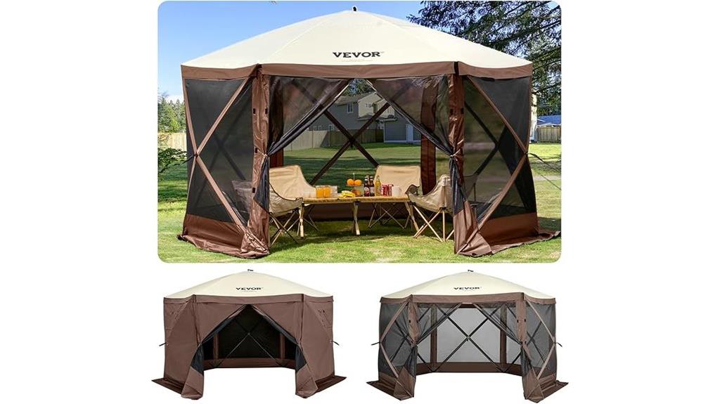 spacious six sided canopy tent