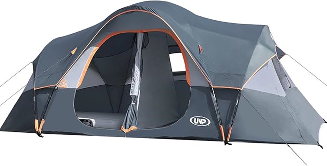 spacious waterproof family tent