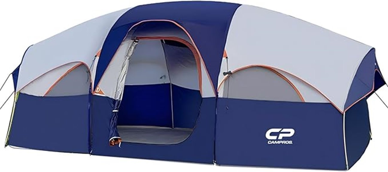 spacious weather resistant camping tent