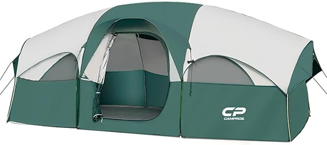 spacious weather resistant camping tent