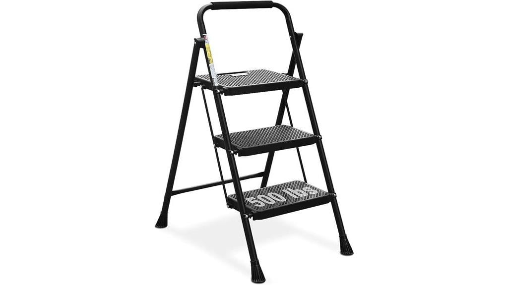 sturdy folding steel step stool