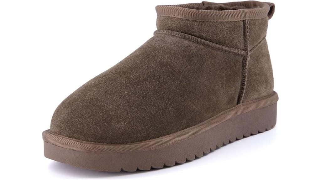 suede ankle snow boots