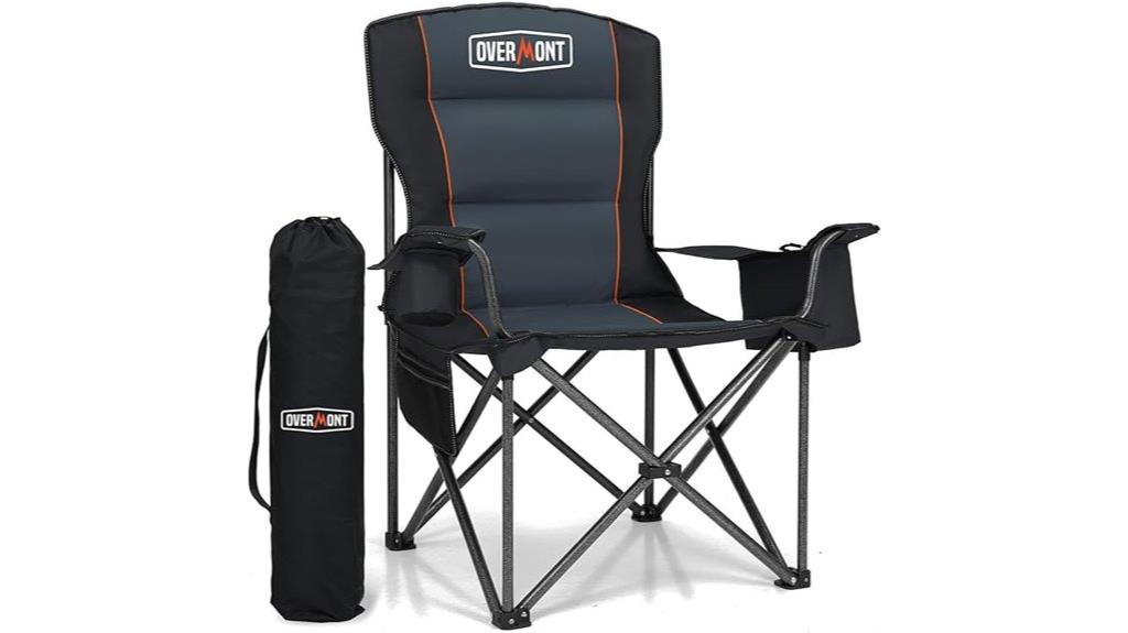 supportive cushioned camping chair