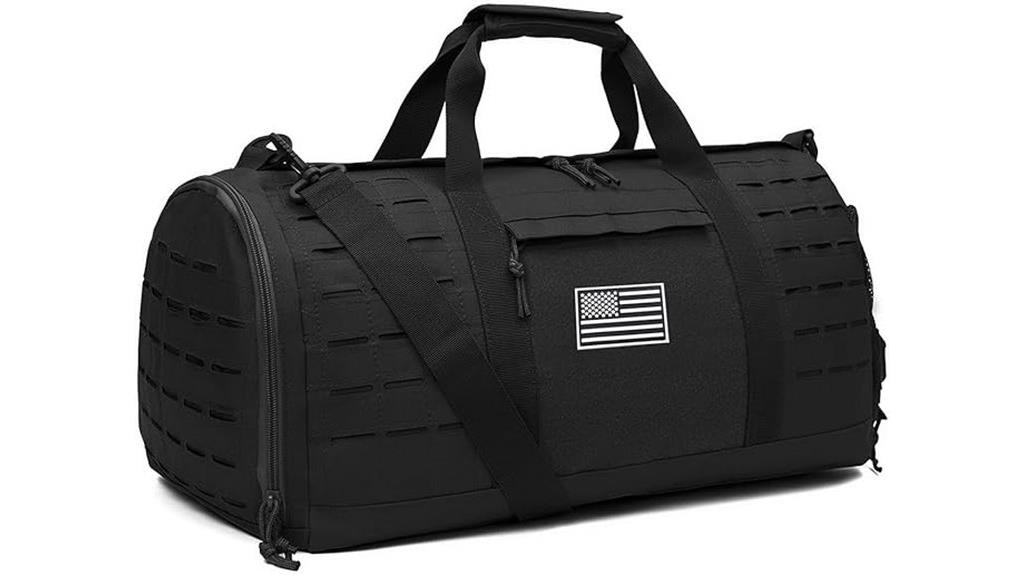 tactical duffle bag shoe compartment