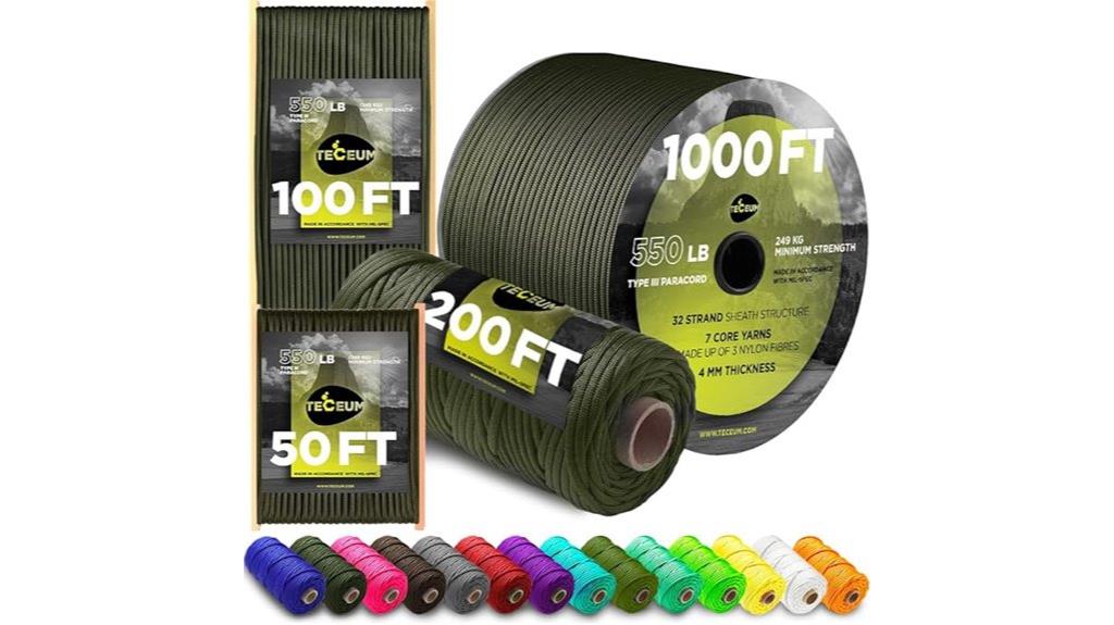 tactical paracord rope 1000
